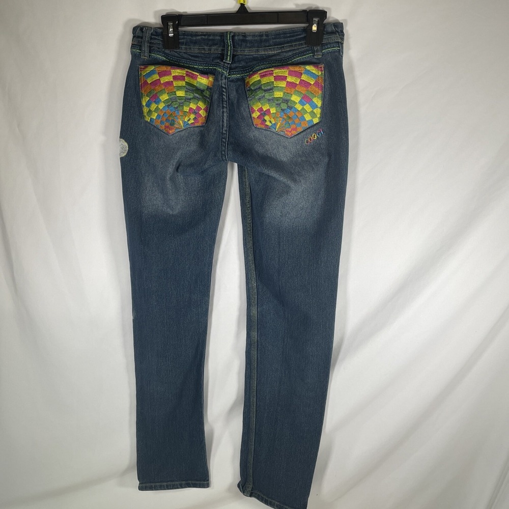 COOGI Womens Jeans Size 10 Rainbow Vintage Denim Australia Low Rise Slim Fit